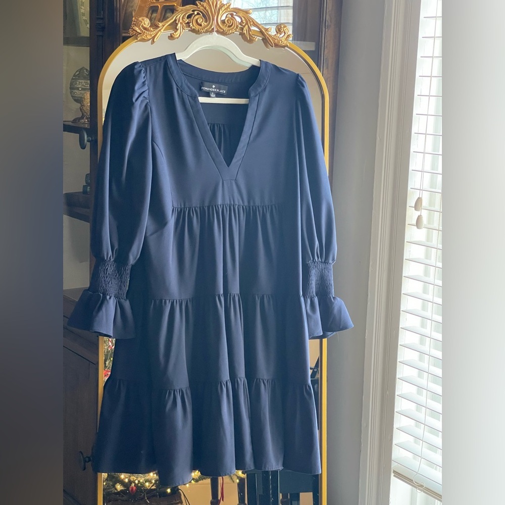 Tuckernuck Pomander Place Navy Crepe Kenzo Dress
